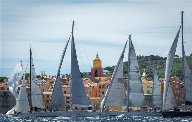 2013 Giraglia Rolex cup fleet with Saint-Tropez in the background ©  Rolex/ Kurt Arrigo http://www.regattanews.com